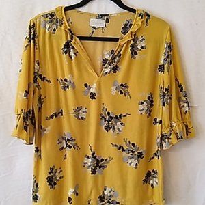 Yellow Floral Flowy Top